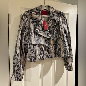 Jennifer Lopez Cropped Snakeskin Jacket